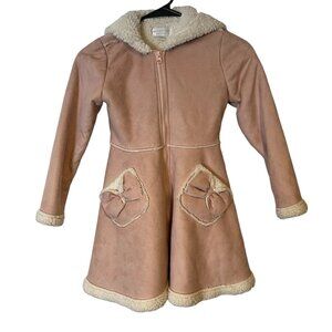 Donna Salyer Fabulous Furs Girls Coat Size Medium Pink Faux Suede Barbiecore